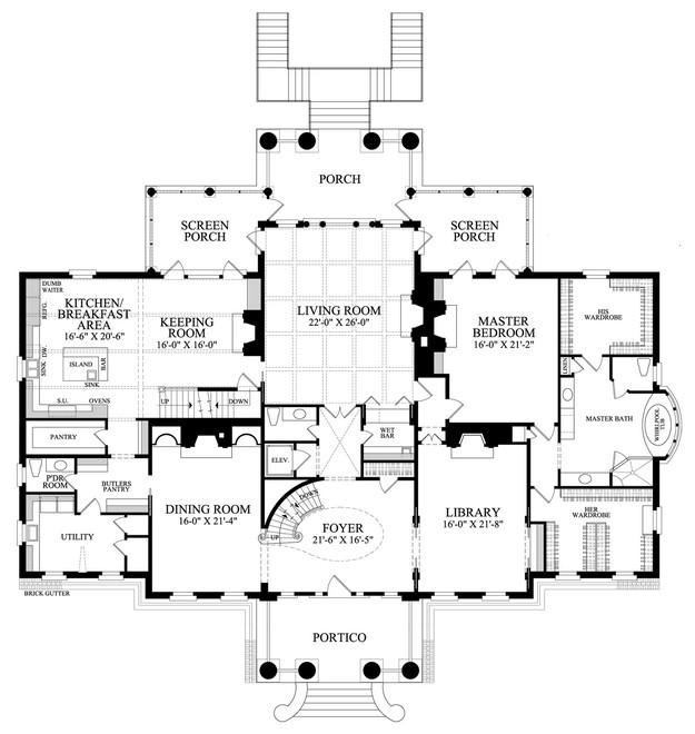 Colonial Plan 10,735 Square Feet, 6 Bedrooms, 8 Bathrooms