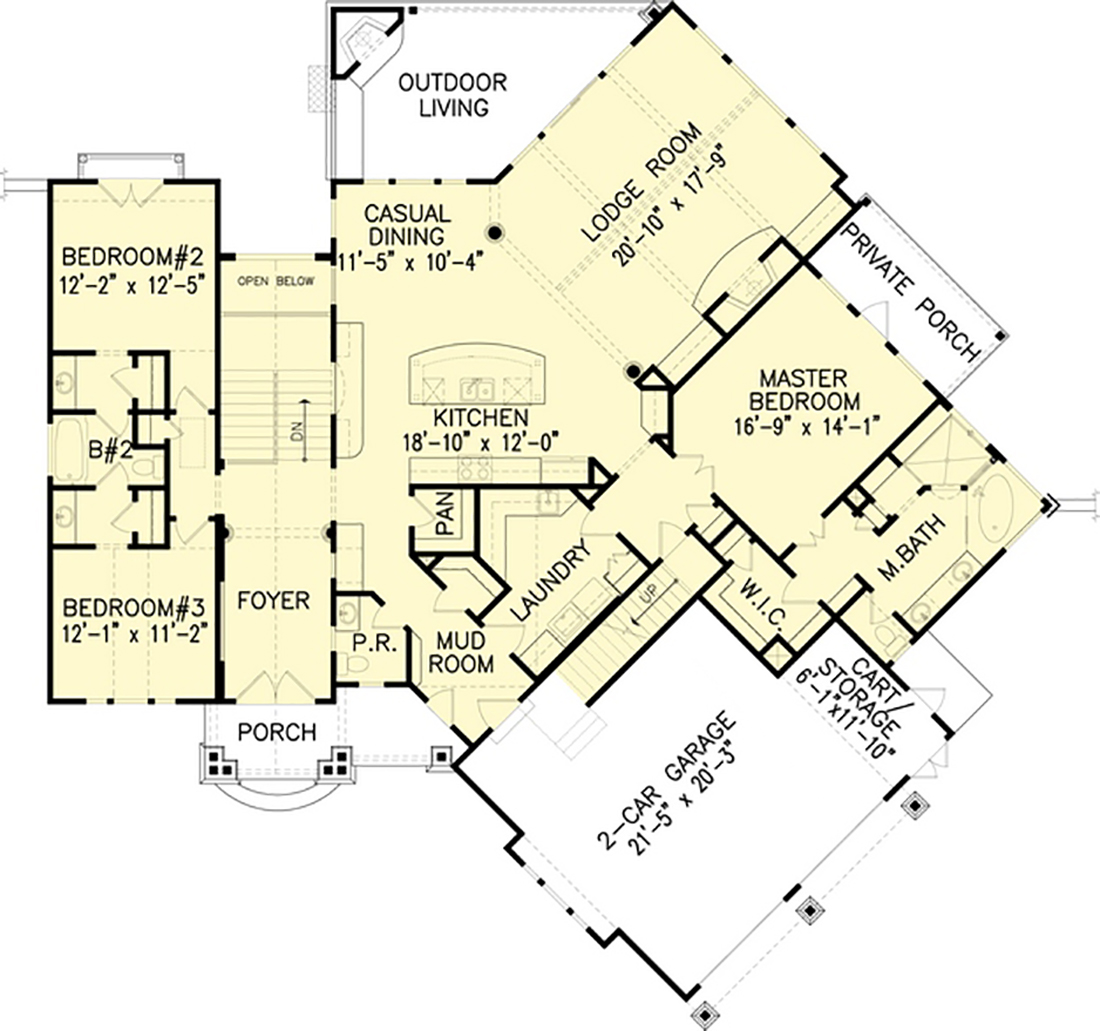 Mountain Plan 2,512 Square Feet, 3 Bedrooms, 2.5