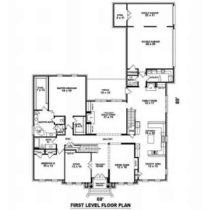 Floorplan 1 for House Plan #053-02140