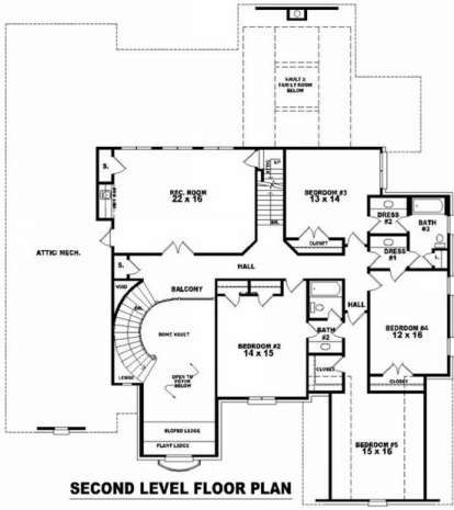 Floorplan 2 for House Plan #053-02179