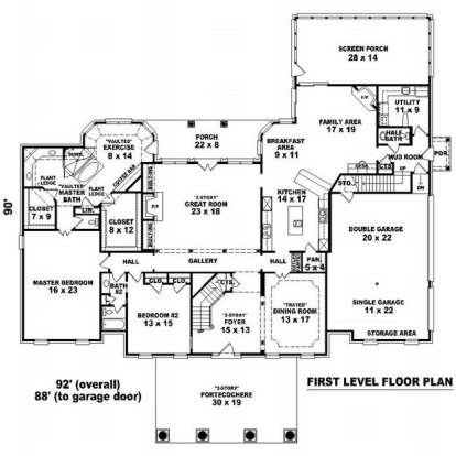 Floorplan 1 for House Plan #053-02217