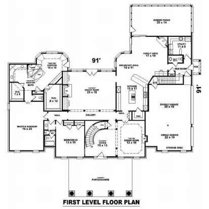Floorplan 1 for House Plan #053-02218
