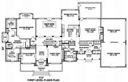 Floorplan 1 for House Plan #053-02224