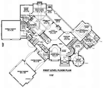 Floorplan 1 for House Plan #053-02229