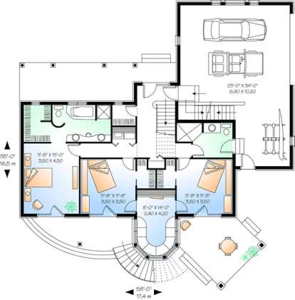 Floorplan 1 for House Plan #034-00421