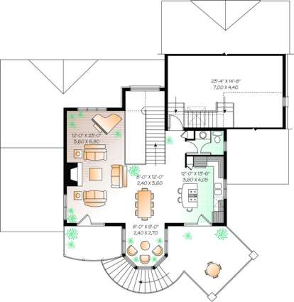 Floorplan 2 for House Plan #034-00421