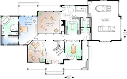 Floorplan 1 for House Plan #034-00499