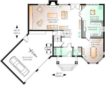 Floorplan 1 for House Plan #034-00501
