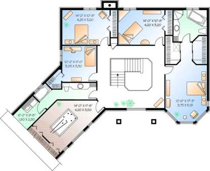 Floorplan 2 for House Plan #034-00501