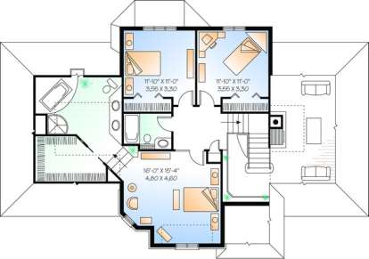 Floorplan 2 for House Plan #034-00517