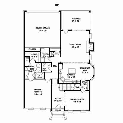 Floorplan 1 for House Plan #053-02314