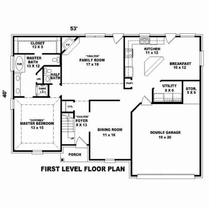 Floorplan 1 for House Plan #053-02321