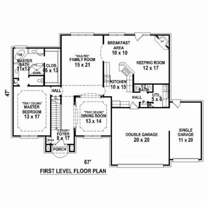 Floorplan 1 for House Plan #053-02347