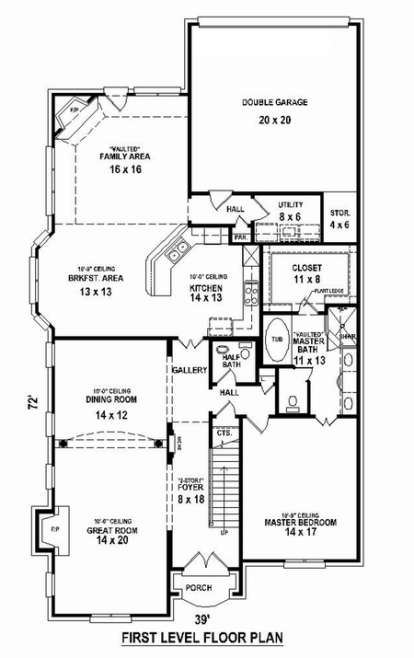 Floorplan 1 for House Plan #053-02385