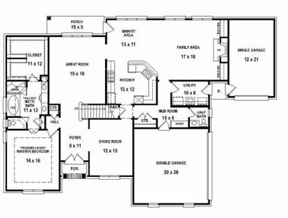 Floorplan 1 for House Plan #053-02424