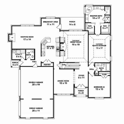 Floorplan 1 for House Plan #053-02463