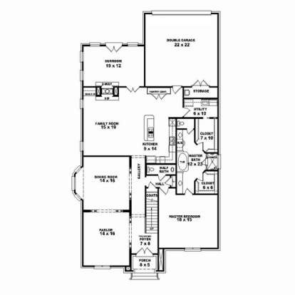 Floorplan 1 for House Plan #053-02484
