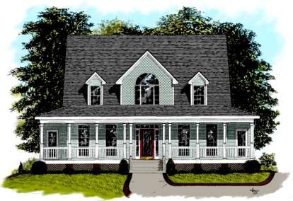 Country House Plan #036-00099 Elevation Photo