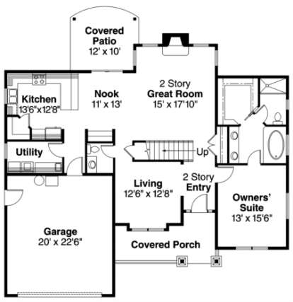 Floorplan 1 for House Plan #035-00330