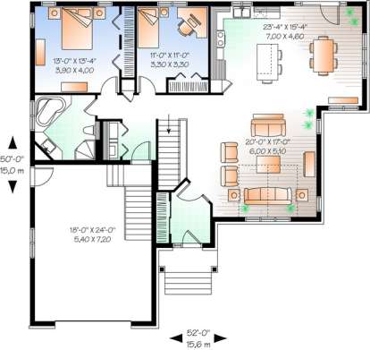 Floorplan 1 for House Plan #034-00679