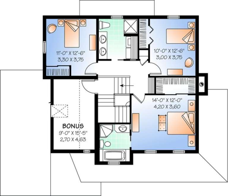 House Plan House Plan #11004 Drawing 2