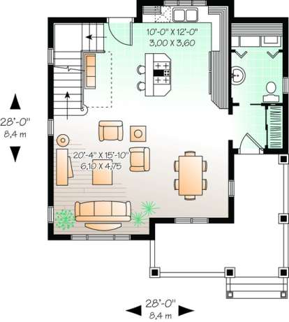 Floorplan 1 for House Plan #034-00769