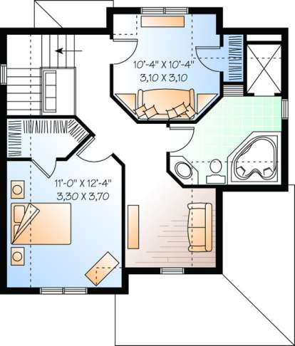 Floorplan 2 for House Plan #034-00769