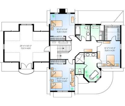 Floorplan 2 for House Plan #034-00817