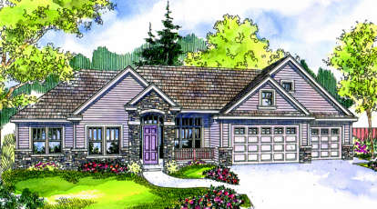 Ranch House Plan #035-00336 Elevation Photo