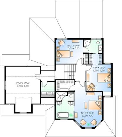 Floorplan 2 for House Plan #034-00830