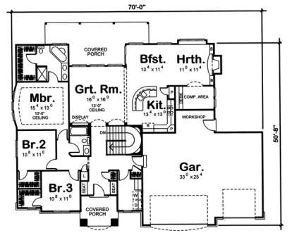 Floorplan 1 for House Plan #963-00063
