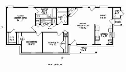 Floorplan 1 for House Plan #053-02580