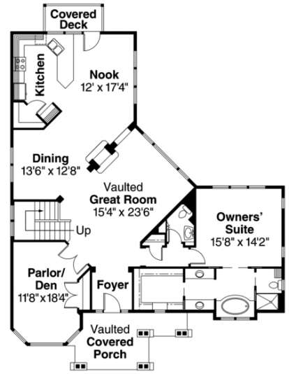 Floorplan 1 for House Plan #035-00347