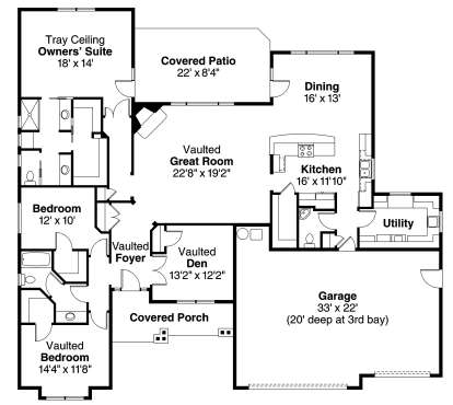 Floorplan 1 for House Plan #035-00459
