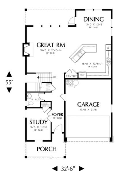 Floorplan 1 for House Plan #2559-00040