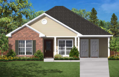 Ranch House Plan #041-00001 Elevation Photo