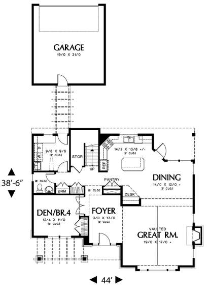Floorplan 1 for House Plan #2559-00405