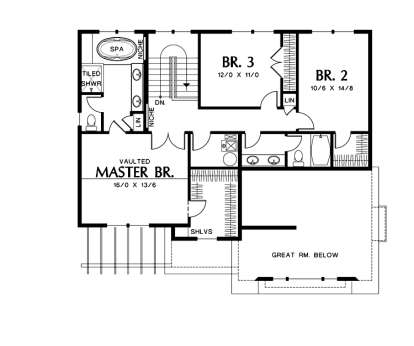 Floorplan 2 for House Plan #2559-00405