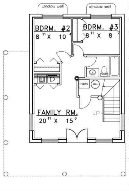 Basement Floor for House Plan #039-00007