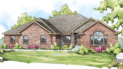 Ranch House Plan #035-00461 Elevation Photo