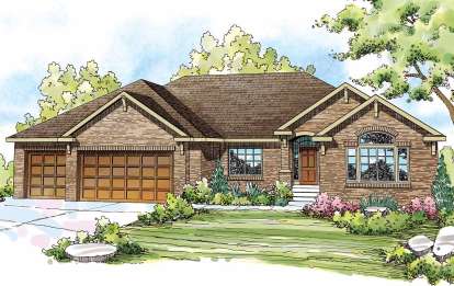 Ranch House Plan #035-00462 Elevation Photo