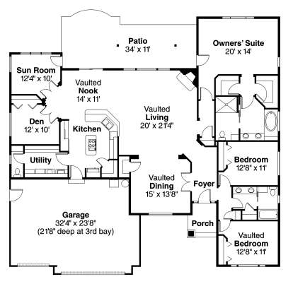 Floorplan 1 for House Plan #035-00462