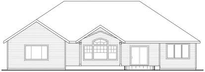 Rear Elevation for House Plan #035-00462