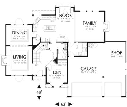 Floorplan 1 for House Plan #2559-00465