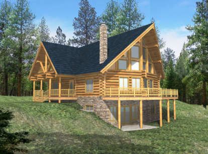 Log House Plan #039-00013 Elevation Photo