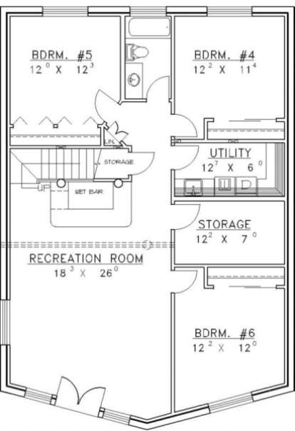 Basement Floor for House Plan #039-00013