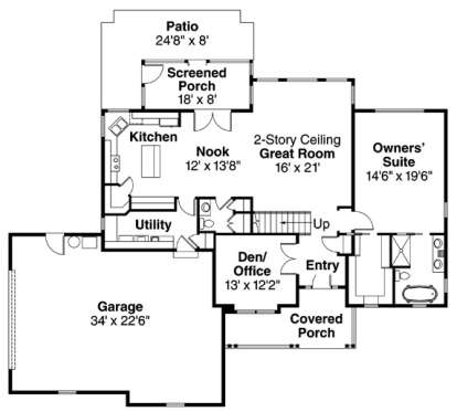 Floorplan 1 for House Plan #035-00472