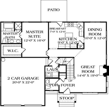 Floorplan 1 for House Plan #3323-00045