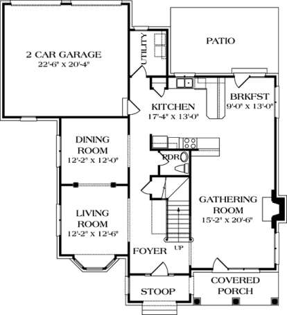 Floorplan 1 for House Plan #3323-00171