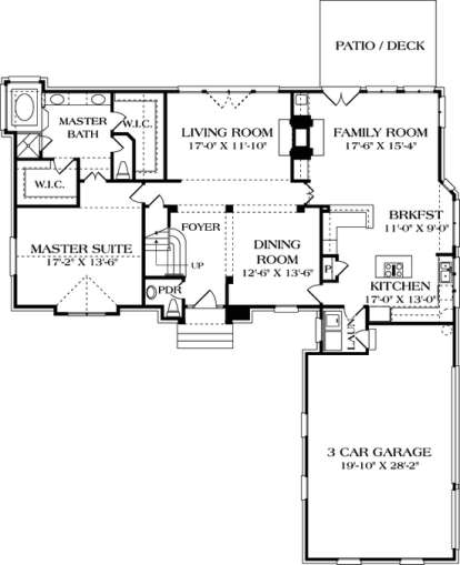 Floorplan 1 for House Plan #3323-00175